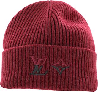Louis Vuitton Pre-owned Mens Dual Beanie in Burgundy Cashmere - One Size