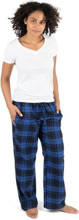 Leveret Womens Cotton Flannel Holiday Pajama Pants in Plaid Black & Navy at Nordstrom, Size Xx-Large