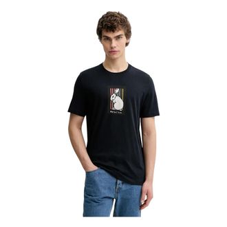 Paul Smith Tops, Heren, Blauw, M, Katoen, T-shirt met ronde hals