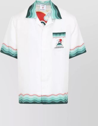 Casablanca cuban collar silk shirt with multicolor print