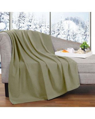 Superior Jena Cotton Textured Chevron Lightweight Woven Throw Blanket