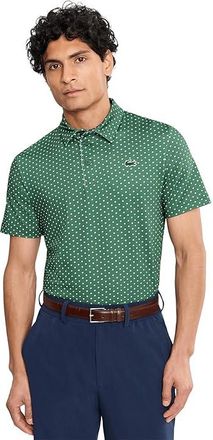 Lacoste Regular Fit Printed Golf Polo Shirt Mens Clothing Green/White : 7 (2XL), Elastane/Polyester