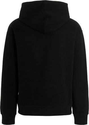 Dolce & Gabbana Logo-Embroidered Cotton Hoodie - Black