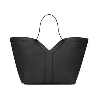 Saint Laurent Y Tote in Leer - unisex - Tassen - Zwart - Maat: ONE Size Leer
