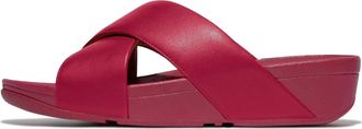 FitFlop Womens Lulu Cross Slide Sandal In Redberry