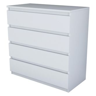 Dmora C&oacute;moda Gorle, 4 Cajones, Apertura Deslizante, Cierre Deslizante, 80x47x98h Cm, Blanco