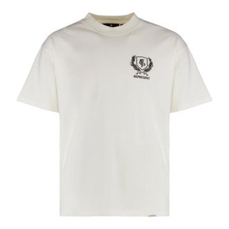 Represent T-Shirts, male, White, M, Ribbed Cotton Crew-Neck T-Shirt