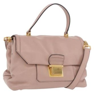 Miu Miu Pre-owned Hand Bag - Dames - Vintage Handtas - Roze - ONE Size - Leer - Vintage