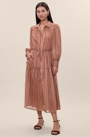 Rebecca Taylor Celeste Stripe Dress in Persimmon Stripe Multi at Nordstrom, Size X-Small