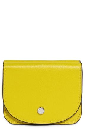 Aim&eacute;e Pucker Up Leather Card Case in Sunny at Nordstrom