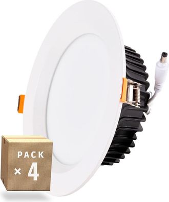 GreenIce Greenice - Pack 4 Downlights Led 24w 2.160lm 6000&ordm;k Ip65 Ba&ntilde;os/cocinas 50.000h [sl-dlfs06-24w-cw-pk4]
