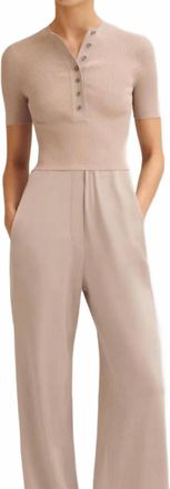 Scanlan Theodore Crepe Knit Placket Top In Oyster