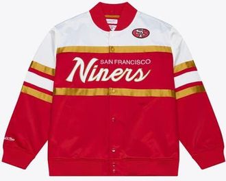 Mitchell & Ness Mens Mitchell & Ness Scarlet San Francisco 49ers Head Coach Lightweight Full-Snap Satin Jacket at Nordstrom, Size Xx-Large
