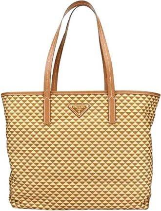 Prada Tessuto Triango Tote Bag - Dames - Tassen - Bruin - Maat: ONE Size