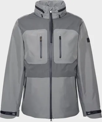 Barbour International Chevin Waterproof Anorak with Concealed Hood Grey Mens - Size X-Large