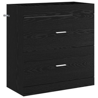 vidaXL Gabinete De Ba&ntilde;o Debajo Del Lavabo Roble Negro Vidaxl