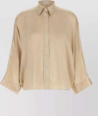 Brunello Cucinelli silk satin oversized blouse