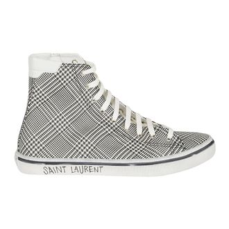 Saint Laurent Sneakers, male, Gray, Size: 8 US Malibu Mid Signature Sneakers