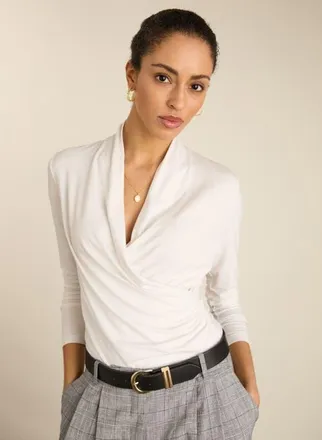 Baukjen Gylda Wrap Top in Pure White at Nordstrom, Size 10