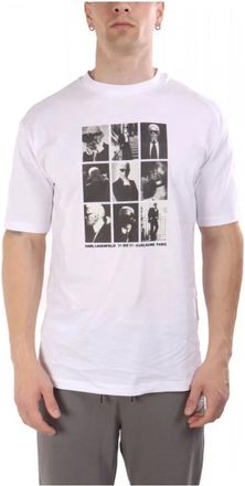 Karl Lagerfeld Katoenen T-shirt - Heren - T-shirts - Wit - L - Katoen - Tops