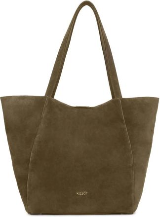 Kazar Grote su&egrave;de schoudertas - Dames - Shoppers - Groen - ONE Size - Su&egrave;de - Tassen