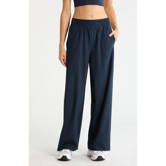 Zella Transit Wide Leg Pants in Navy Sapphire at Nordstrom, Size Xx-Large