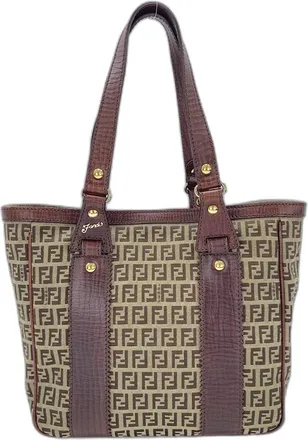 Fendi Brown Canvas Tote Bag (Pre-Owned)