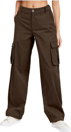 Generic Cargo Trousers Women Ladies Casual Comfy Cargo Combat Pants Solid Color Classic Loose Fit Sports Joggers High Waist Hiking Walking Work Bottoms Outdoo