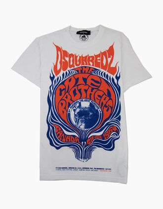 Dsquared2 Mens Dsquared2 Great Hildegard Tshirt White - Size: 38