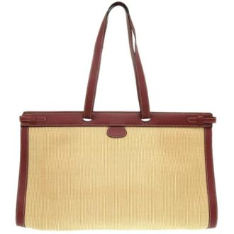 Herm&egrave;s Pre-owned Fabric handbags - Heren - Vintage Shopper - Beige - ONE Size - Vintage