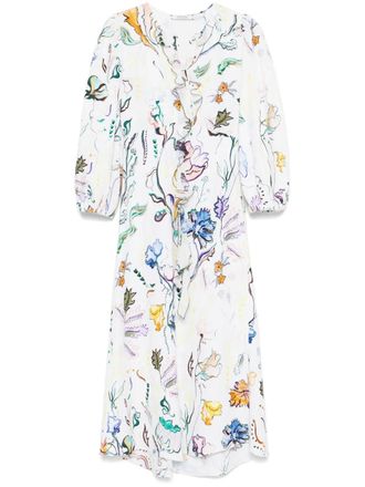 Dorothee Schumacher Floral Power midi dress - White