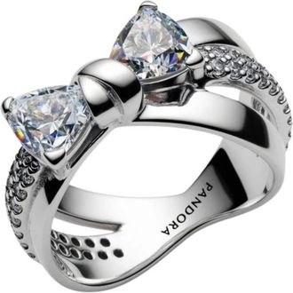 Pandora Sprankelende Strik Ring - Dames - Ringen - Grijs - 48 MM - Accessoires