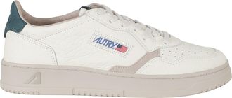 Autry Cream Green Medalist Low Leather Sneakers