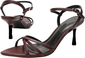 Generic Women Pointed Toe High Heel Sandals Ankle Strap Narrow Band Office Party Dress Shoes