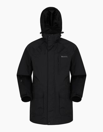 Mountain Warehouse Mens Mountain Warehouse Mens Glacier II Long Waterproof Jacket - Black - Size: 46/Regular