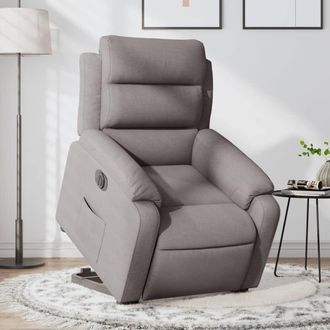 vidaXL Vidaxl - Sill&oacute;n El&eacute;ctrico Reclinable Elevable De Tela Gris Taupe
