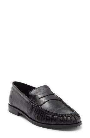 Steve Madden Hartly Leather Loafer in Black Crinkle at Nordstrom Rack, Size 8.5