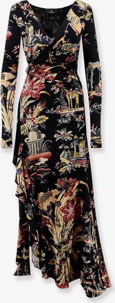 Etro Vestito lungo in viscosa stretch con stampa multicolore - ETRO - gender_Woman