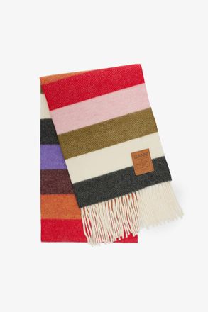 Ganni Mixed Wool Knit Scarf