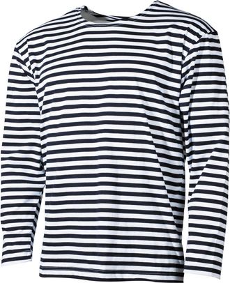 MFH Russian Navy Shirt Long Sleeve Summer (Blue-White/4XL)