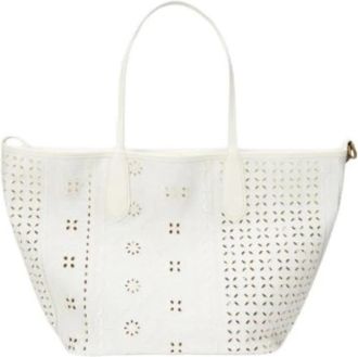 Polo Ralph Lauren Zwarte leren tote bag - Dames - Shoppers - Wit - ONE Size - Leer - Tassen