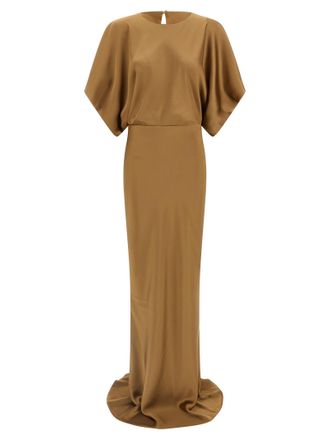 Norma Kamali Beige Polyester Long Womens Dress