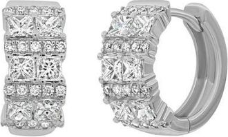 Bony Levy Mika Diamond Wide Huggie Hoop Earrings in 18K White Gold at Nordstrom