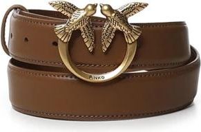 Pinko Leren Riem - Dames - Riemen - Bruin - S - Leer - Accessoires