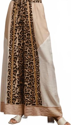 Bibi Womens Blissful Dream Satin Pant In Leopard