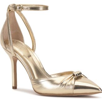 Vince Camuto Mallie Ankle Strap Pump in Egyptian Gold at Nordstrom, Size 9.5