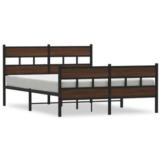 Berkfield Home Bed Frame without Mattress with Headboard & Footboard 140x190 cm in Brown
