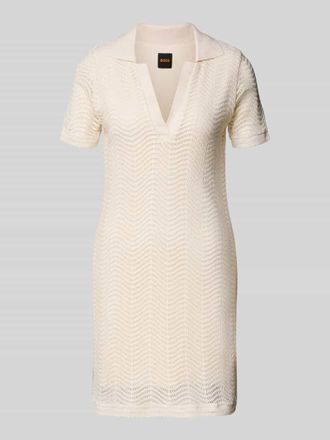 Boss Orange by Hugo Boss BOSS Orange Leicht ausgestelltes H&auml;kelkleid aus Baumwoll-Mix Modell C_ELOA in Offwhite, Gr&ouml;&szlig;e XL