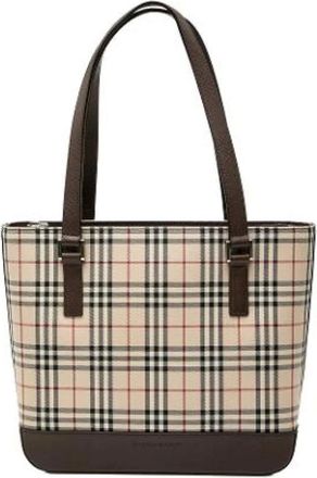 Burberry Pre-owned Tote Bags, female, Beige, Size: ONE SIZE Pre-owned Canvas Tote Bag