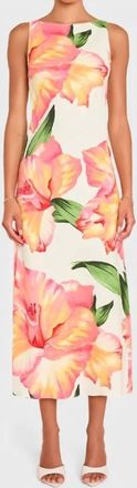 Amanda Uprichard Margo Midi Dress In Hibiscus Print